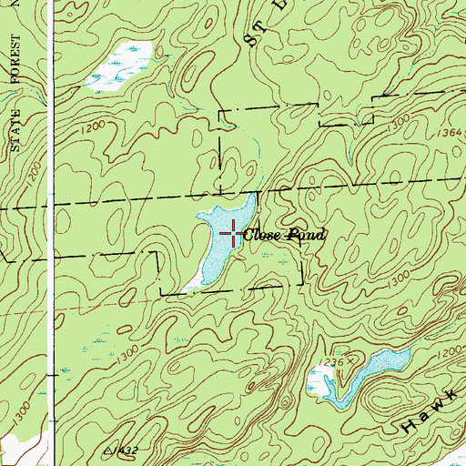 Topographic Map of Close Pond, NY