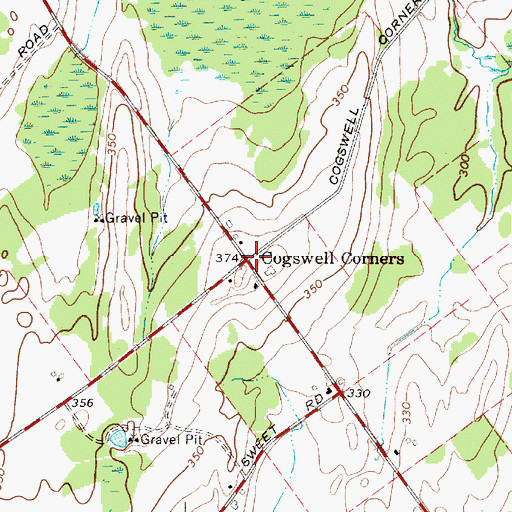 Topographic Map of Cogswell Corners, NY