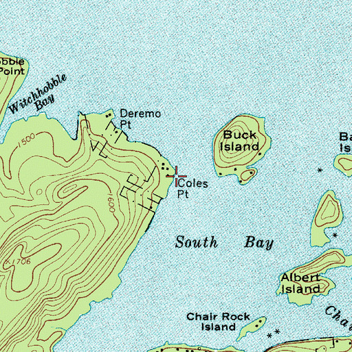 Topographic Map of Coles Point, NY