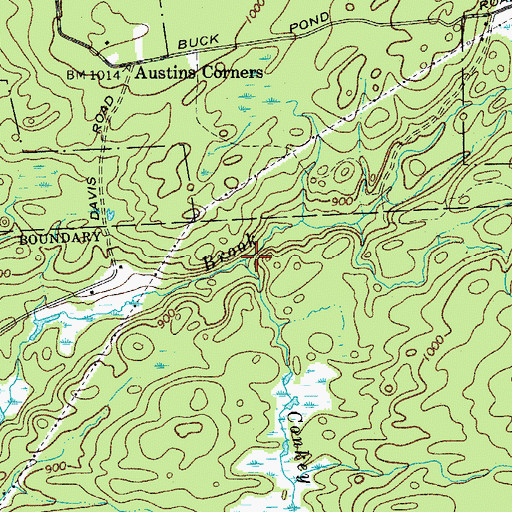 Topographic Map of Conkey Branch, NY