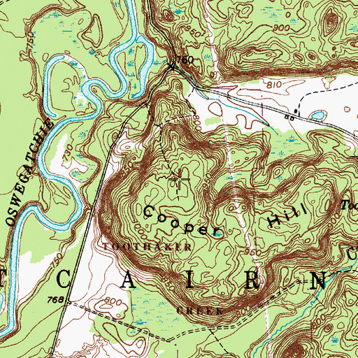 Topographic Map of Cooper Hill, NY