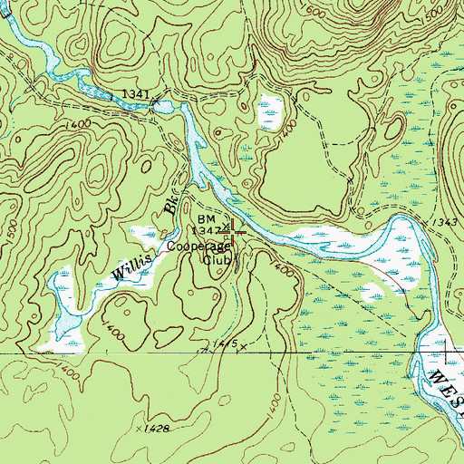 Topographic Map of Cooperage Club, NY