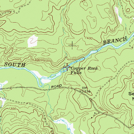 Topographic Map of Copper Rock Falls, NY