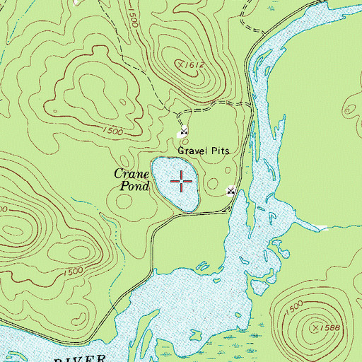 Topographic Map of Crane Pond, NY
