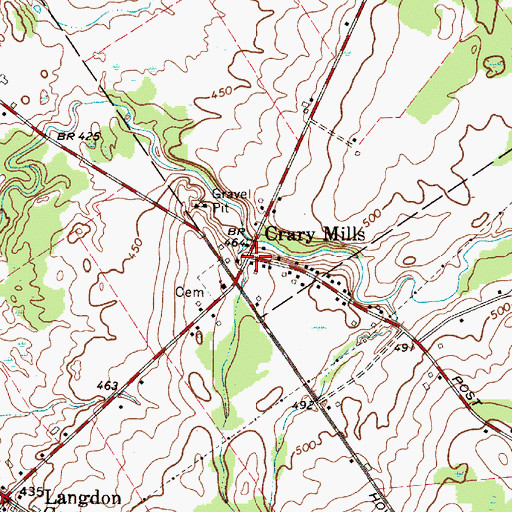 Topographic Map of Crary Mills, NY