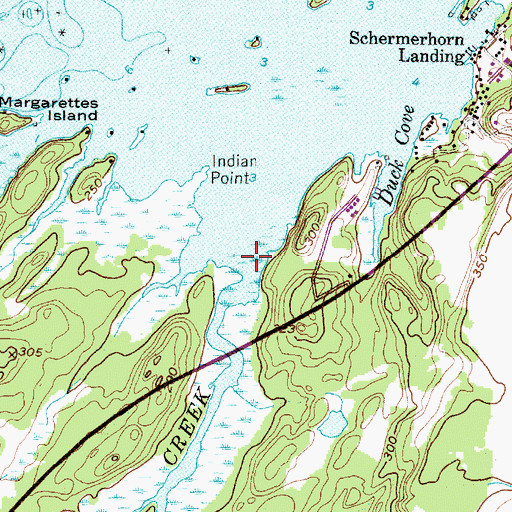 Topographic Map of Crooked Creek, NY