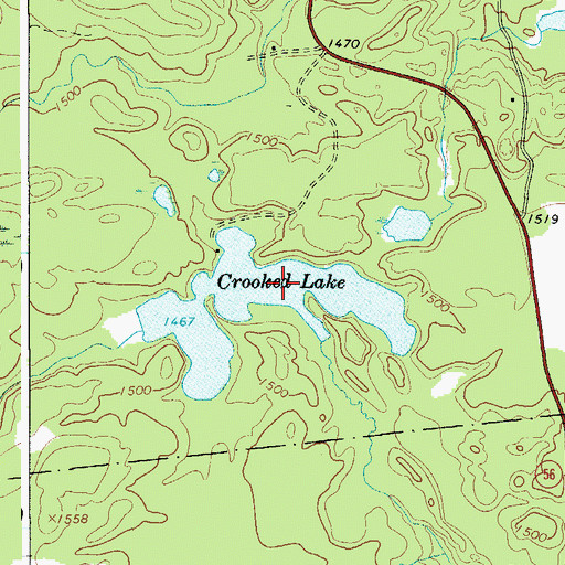 Topographic Map of Crooked Lake, NY