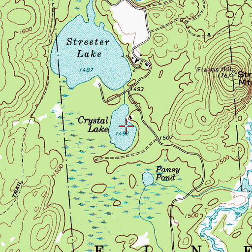 Topographic Map of Crystal Lake, NY