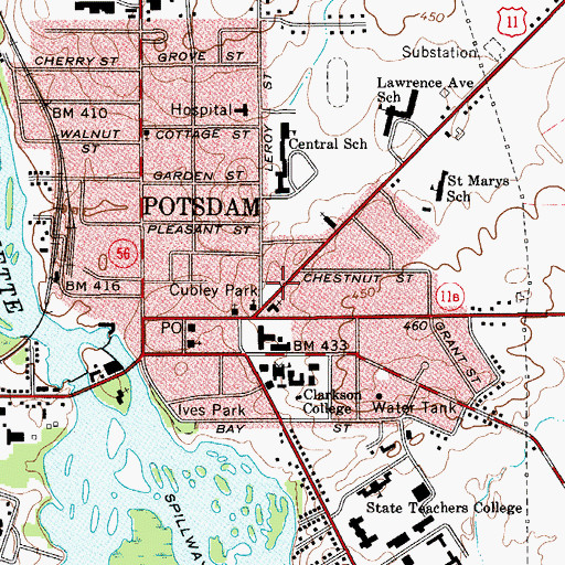 Topographic Map of Cubley Park, NY