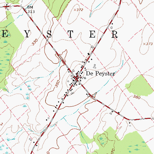 Topographic Map of De Peyster, NY