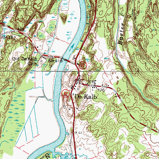 Topographic Map of De Kalb, NY