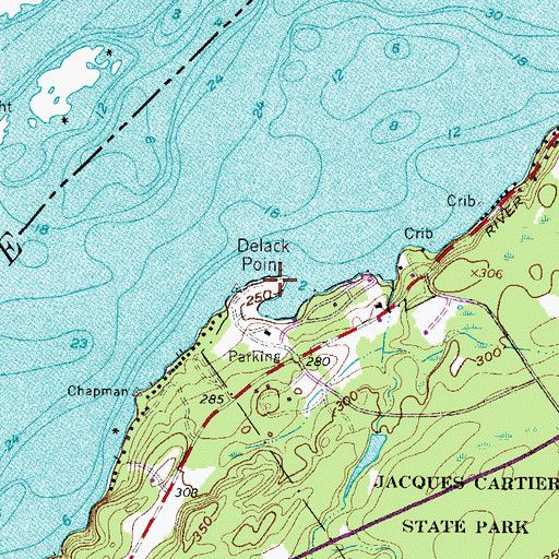 Topographic Map of Delack Point, NY