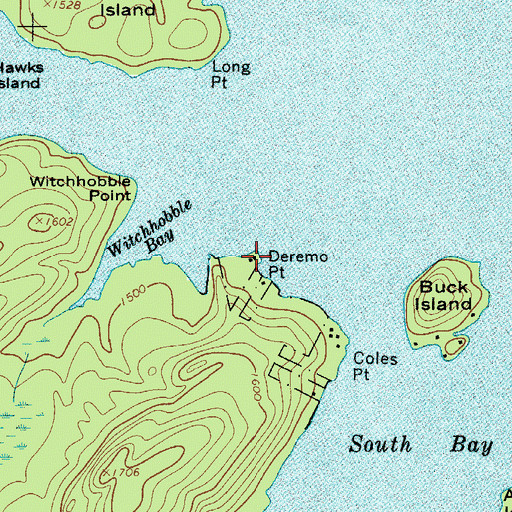 Topographic Map of Deremo Point, NY