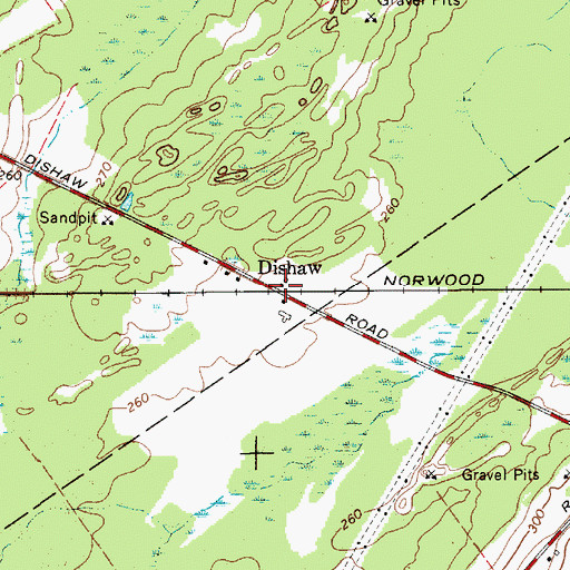 Topographic Map of Dishaw, NY