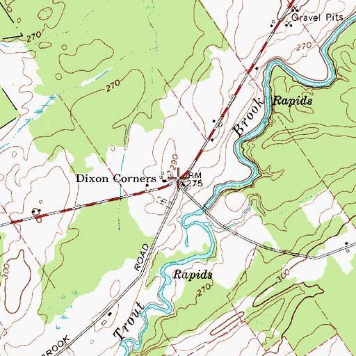 Topographic Map of Dixon Corners, NY