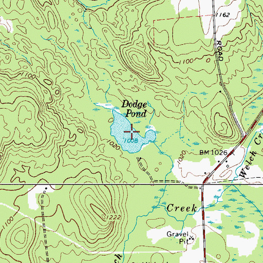 Topographic Map of Dodge Pond, NY