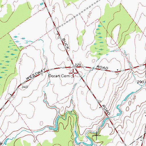Topographic Map of Doran Cemetery, NY