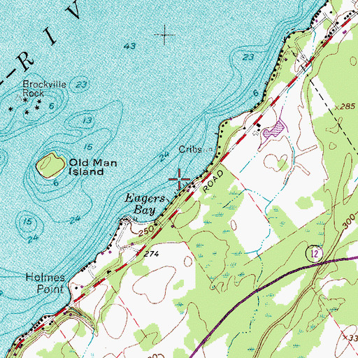 Topographic Map of Eagers Bay, NY