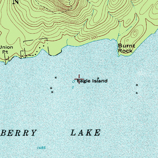 Topographic Map of Eagle Island, NY