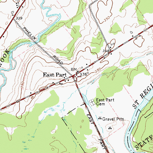 Topographic Map of East Part, NY