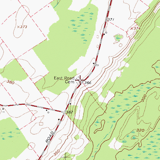 Topographic Map of East Road Cemetery, NY
