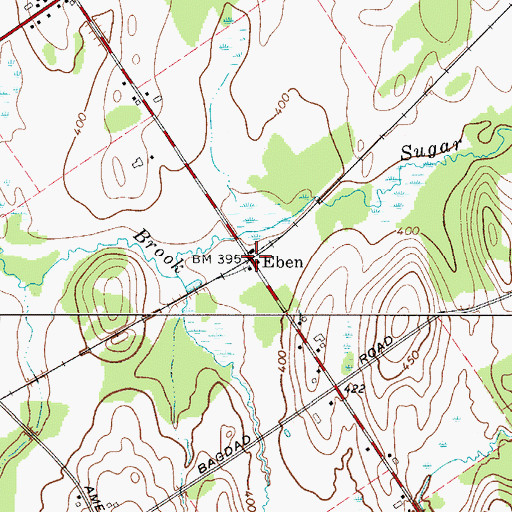 Topographic Map of Eben, NY