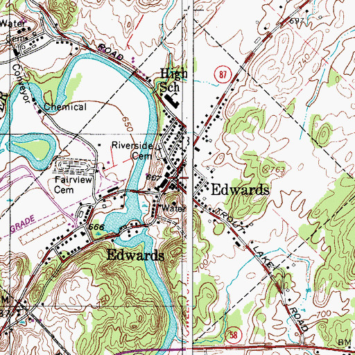 Topographic Map of Edwards, NY