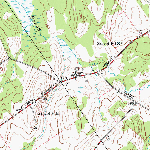 Topographic Map of Ellis Cemetery, NY