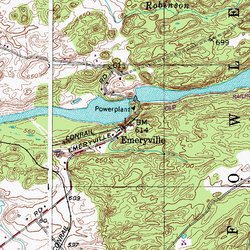 Topographic Map of Emeryville, NY