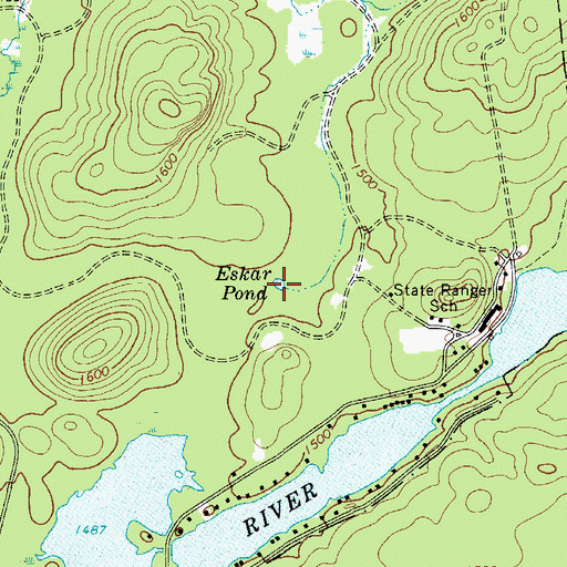 Topographic Map of Eskar Pond, NY