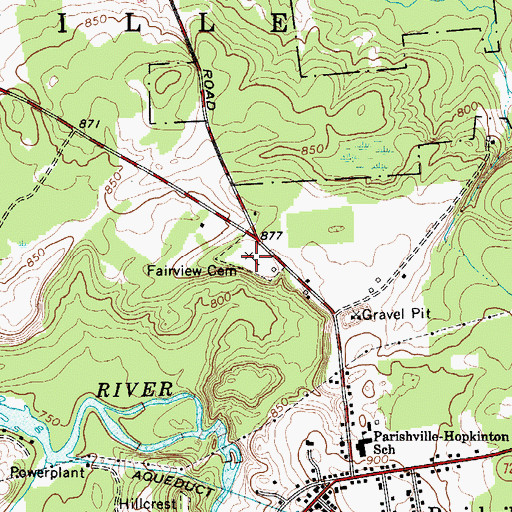 Topographic Map of Fairview Cemetery, NY