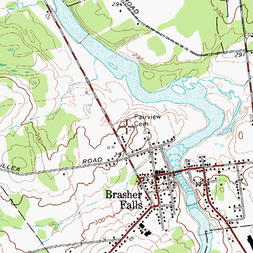Topographic Map of Fairview Cemetery, NY