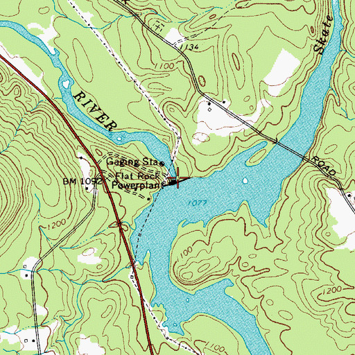 Topographic Map of Flat Rock Powerplant, NY