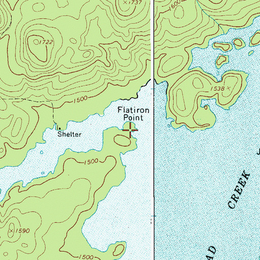 Topographic Map of Flatiron Point, NY
