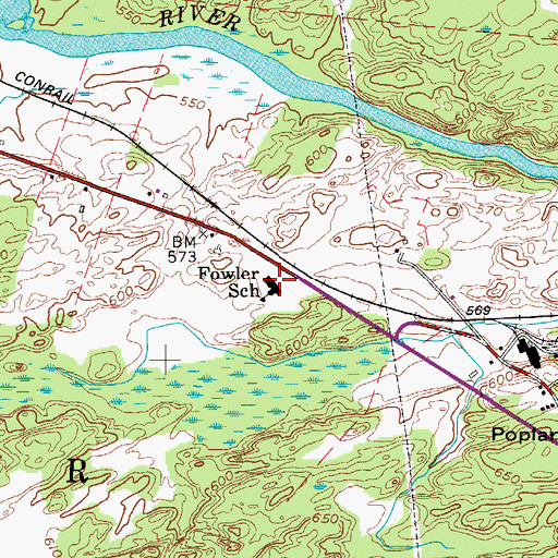Topographic Map of Fowler Elementary School, NY