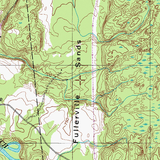 Topographic Map of Fullerville Sands, NY