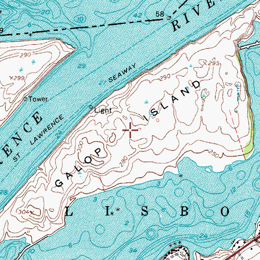 Topographic Map of Galop Island, NY