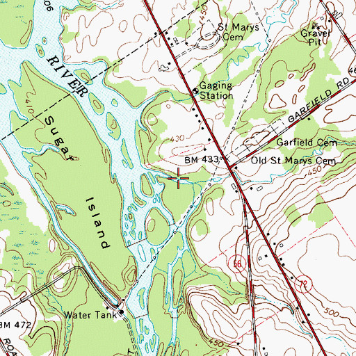 Topographic Map of Garfield Brook, NY