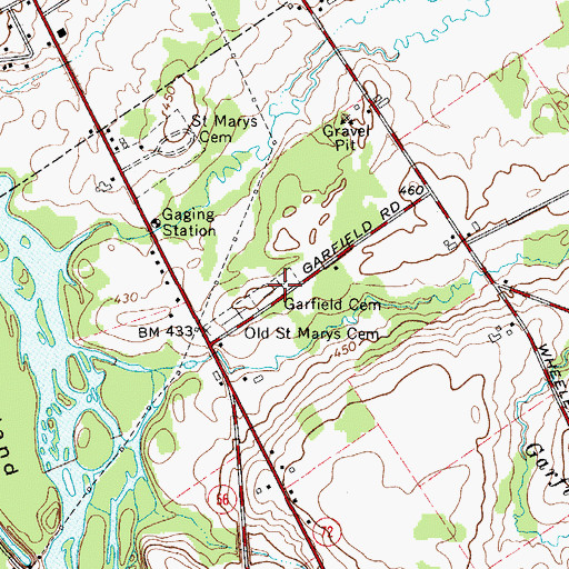 Topographic Map of Garfield Cemetery, NY