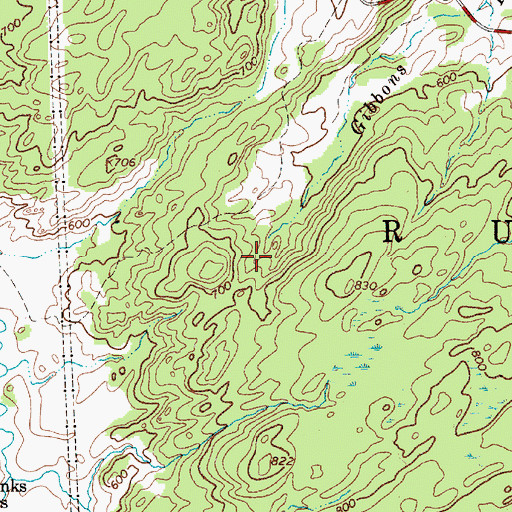 Topographic Map of Gibbons Brook, NY