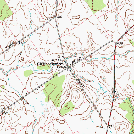 Topographic Map of Giffins Corners School, NY