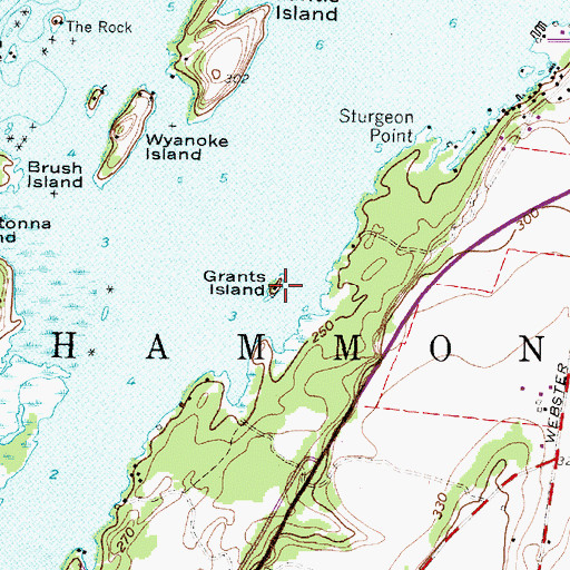 Topographic Map of Grants Island, NY
