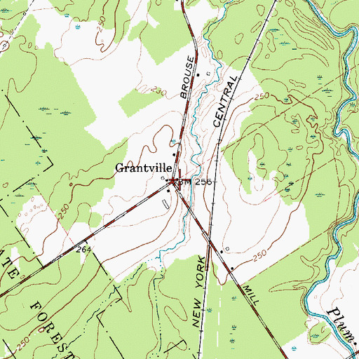 Topographic Map of Grantville, NY