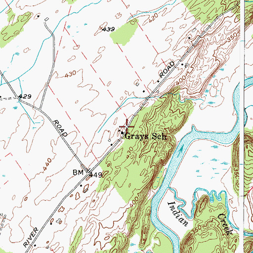 Topographic Map of Grays School, NY