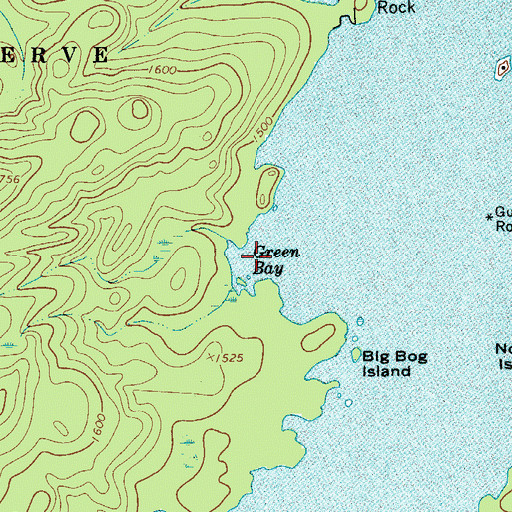 Topographic Map of Green Bay, NY