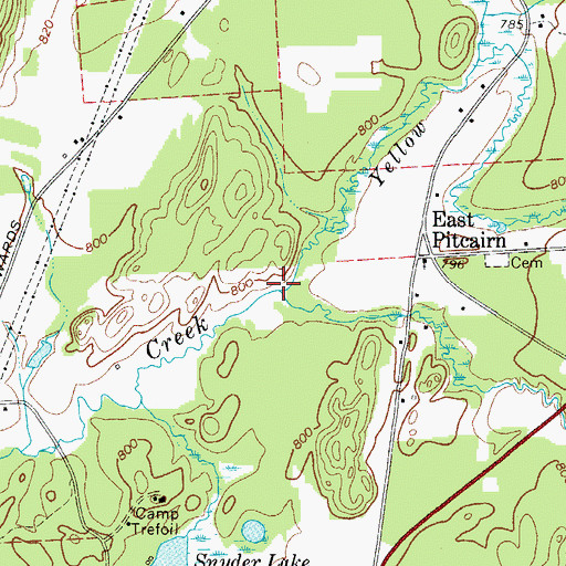Topographic Map of Greenwood Creek, NY