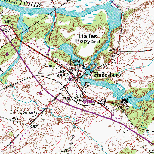 Topographic Map of Hailesboro, NY