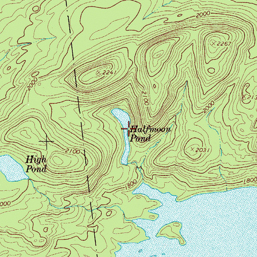 Topographic Map of Halfmoon Pond, NY