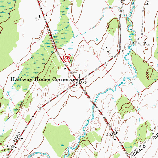 Topographic Map of Halfway House Corners, NY