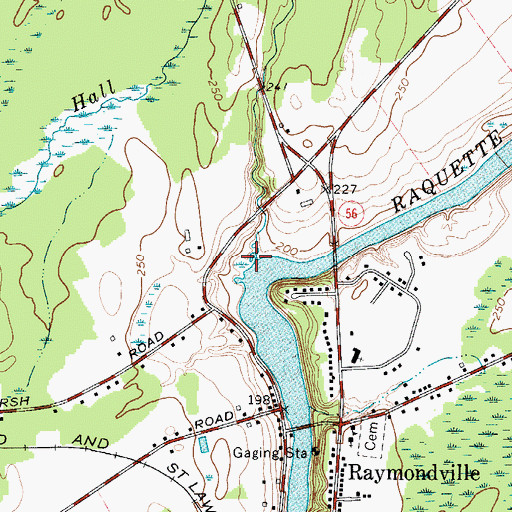 Topographic Map of Hall Creek, NY